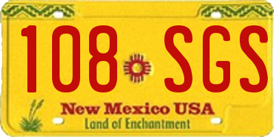 NM license plate 108SGS