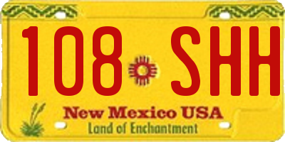 NM license plate 108SHH