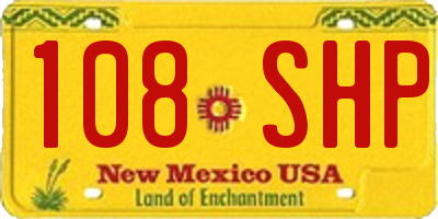 NM license plate 108SHP