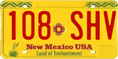 NM license plate 108SHV
