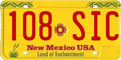 NM license plate 108SIC
