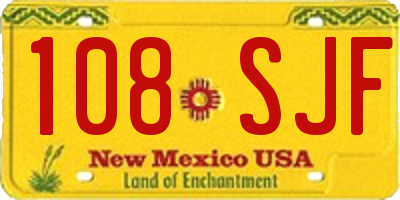 NM license plate 108SJF