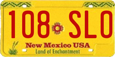 NM license plate 108SLO