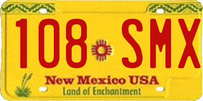 NM license plate 108SMX