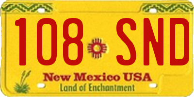 NM license plate 108SND