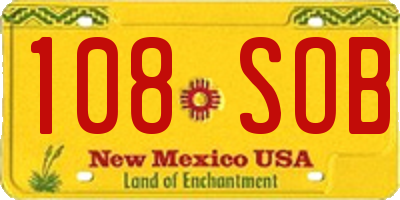 NM license plate 108SOB