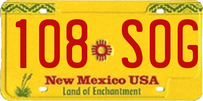 NM license plate 108SOG