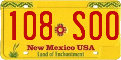 NM license plate 108SOO