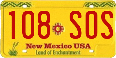 NM license plate 108SOS