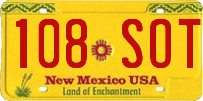 NM license plate 108SOT