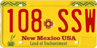 NM license plate 108SSW