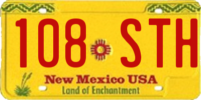 NM license plate 108STH