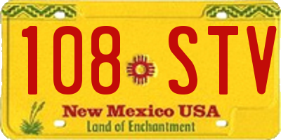 NM license plate 108STV