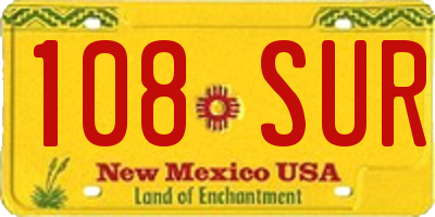 NM license plate 108SUR