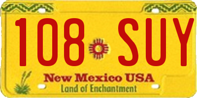 NM license plate 108SUY