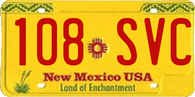 NM license plate 108SVC