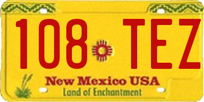 NM license plate 108TEZ