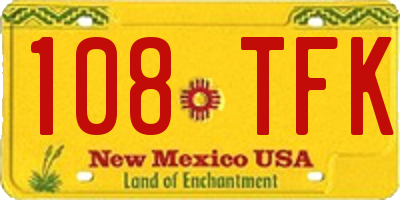 NM license plate 108TFK