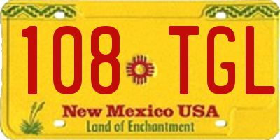 NM license plate 108TGL