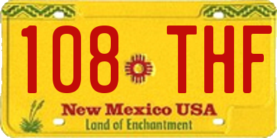NM license plate 108THF