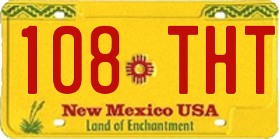 NM license plate 108THT