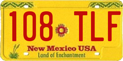 NM license plate 108TLF