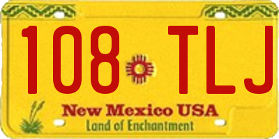 NM license plate 108TLJ