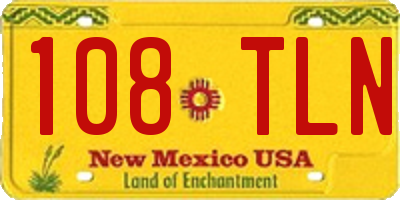 NM license plate 108TLN