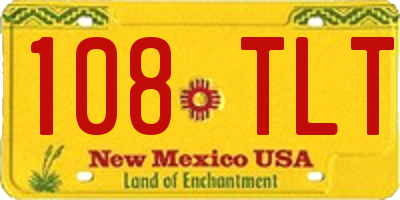 NM license plate 108TLT