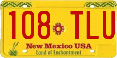 NM license plate 108TLU