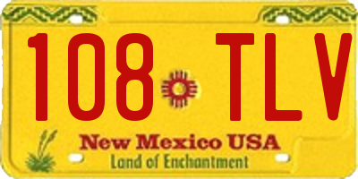 NM license plate 108TLV