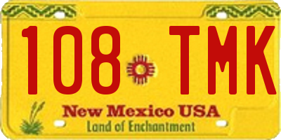 NM license plate 108TMK