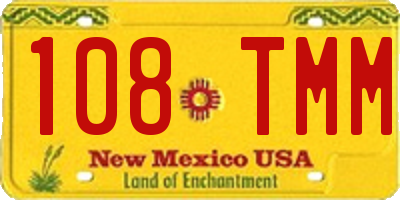 NM license plate 108TMM