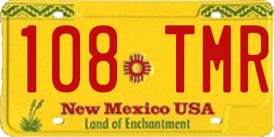 NM license plate 108TMR