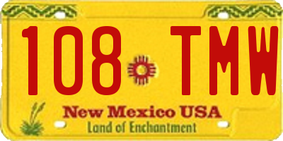NM license plate 108TMW