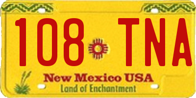 NM license plate 108TNA