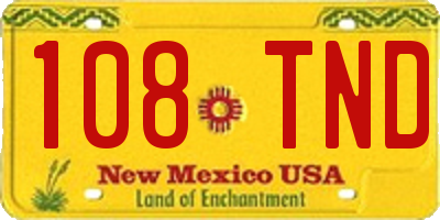 NM license plate 108TND