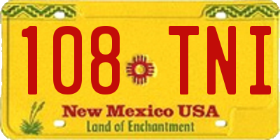 NM license plate 108TNI