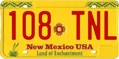 NM license plate 108TNL