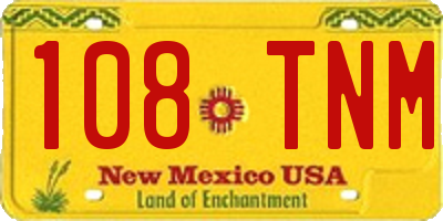 NM license plate 108TNM