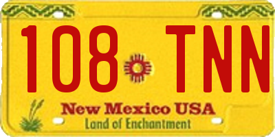 NM license plate 108TNN
