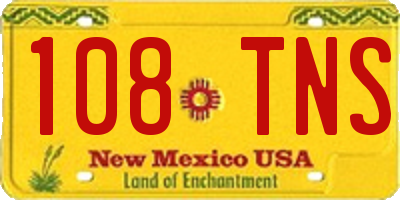 NM license plate 108TNS