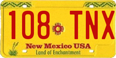 NM license plate 108TNX