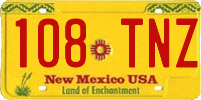 NM license plate 108TNZ