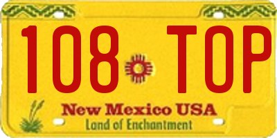 NM license plate 108TOP