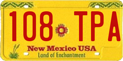 NM license plate 108TPA