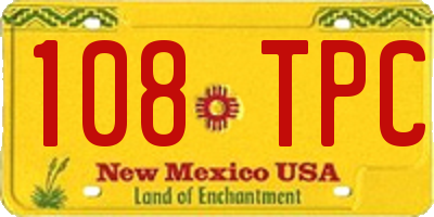 NM license plate 108TPC