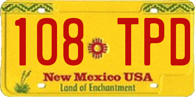NM license plate 108TPD