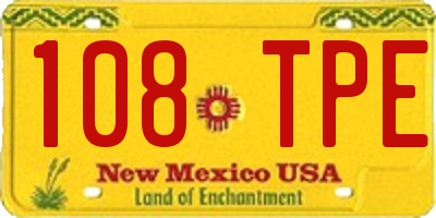 NM license plate 108TPE
