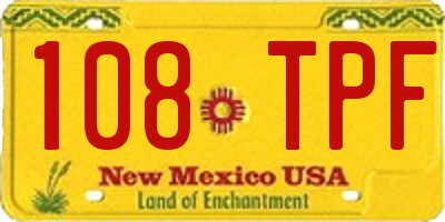 NM license plate 108TPF